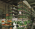 Longspan shelving: Two-tiered configuration