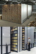 Heavy duty mobile shelving for archive storage Heavy duty mobile shelving for archive storage